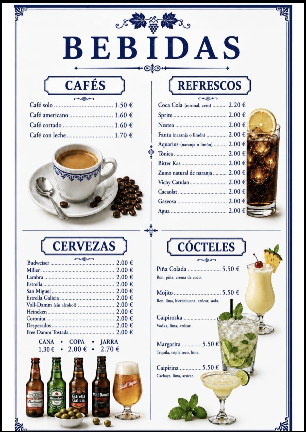 La Vinya Bar & Restaurante menu page 2